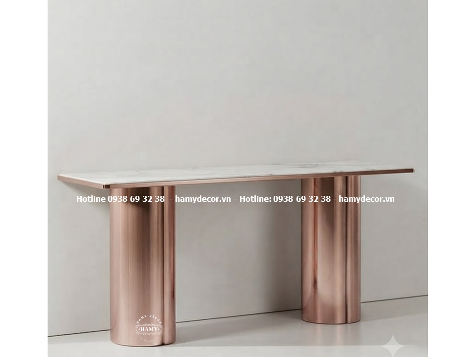 Bàn console trang trí sảnh khách sạn sang trọng 