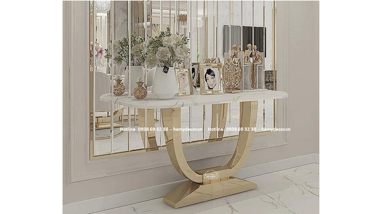 Bàn console inox mạ vàng PVD cực chất 118