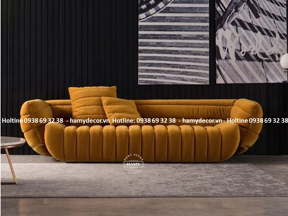 Điểm nhấn Phòng khách với chiếc ghế sofa bọc vải nhung - 146