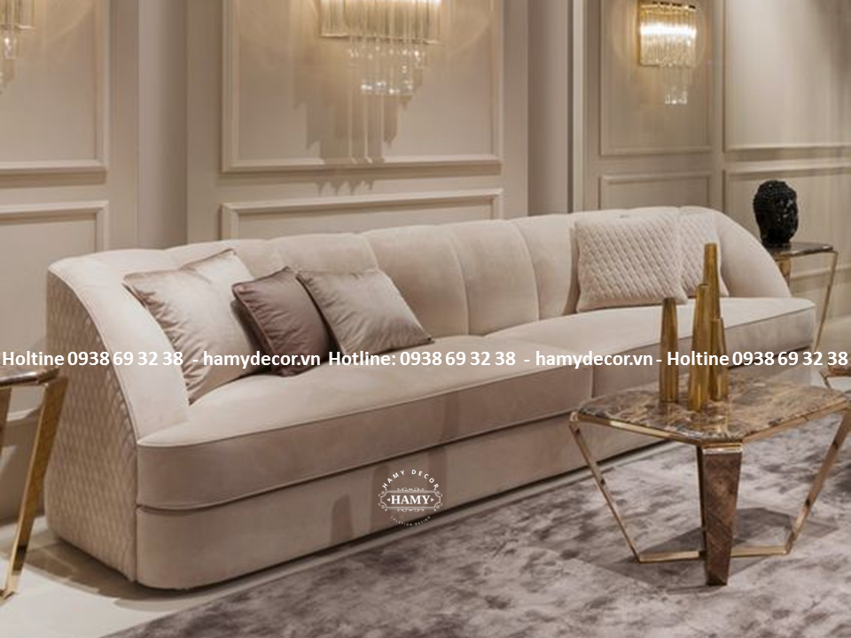 Mẫu ghế sofa phòng khách bọc vải nhung đẹp nhất hiện nay - 170