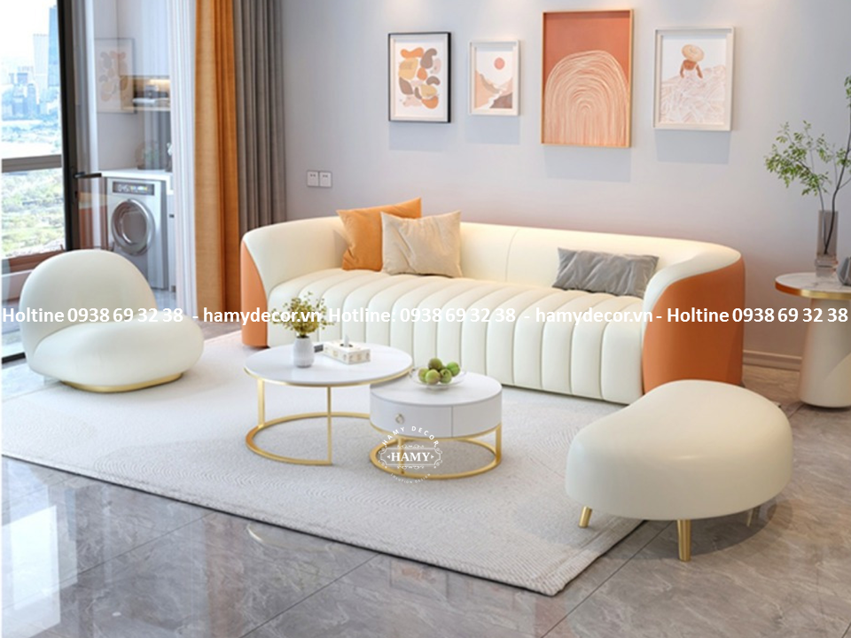 Bộ ghế sofa da cho phòng khách hiện đại - 171