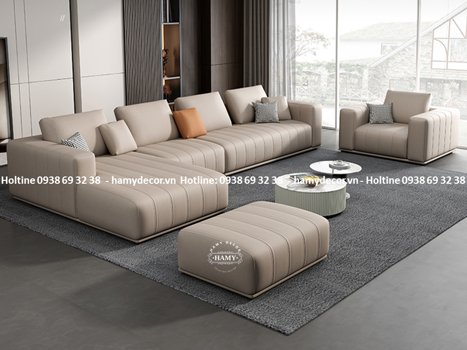 Bộ ghế sofa góc L bọc da cao cấp nhất hiện nay - 172