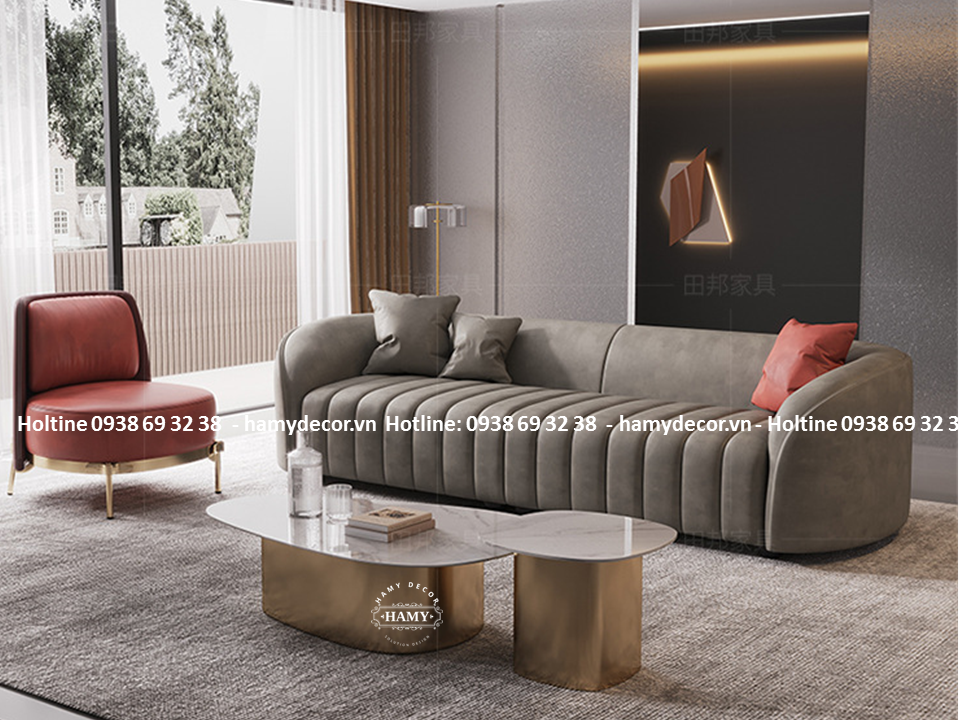 Ghế sofa giả da cho Phòng khách hiện đại - 173