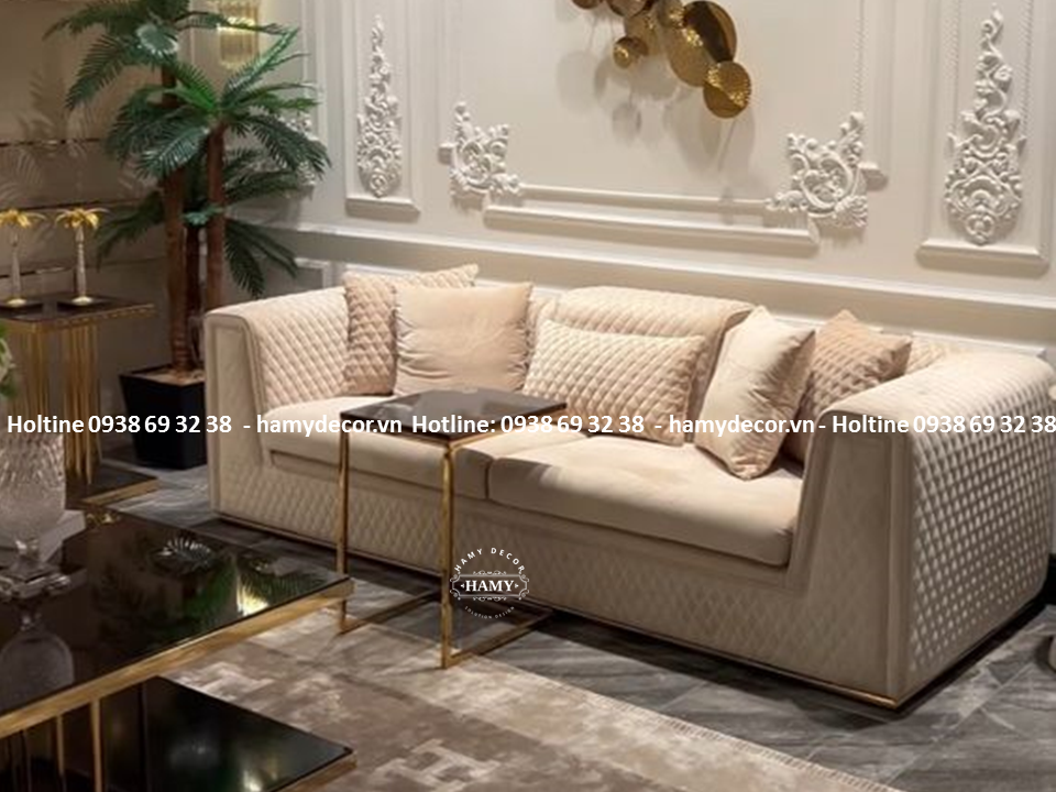 Ghế sofa & Tab sofa inox mạ vàng PVD - 175