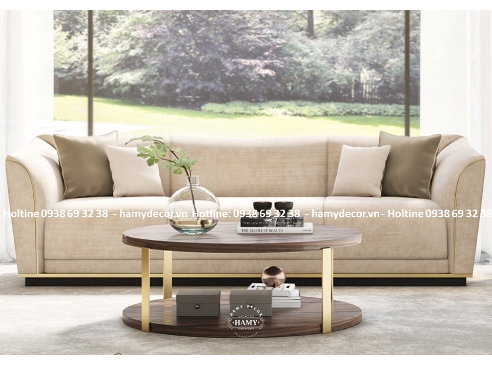 Ghế sofa vải chân inox mạ PVD Màu Vàng Bóng - 139