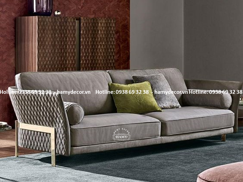 Ghế sofa phòng khách chân inox mạ vàng PVD - 194