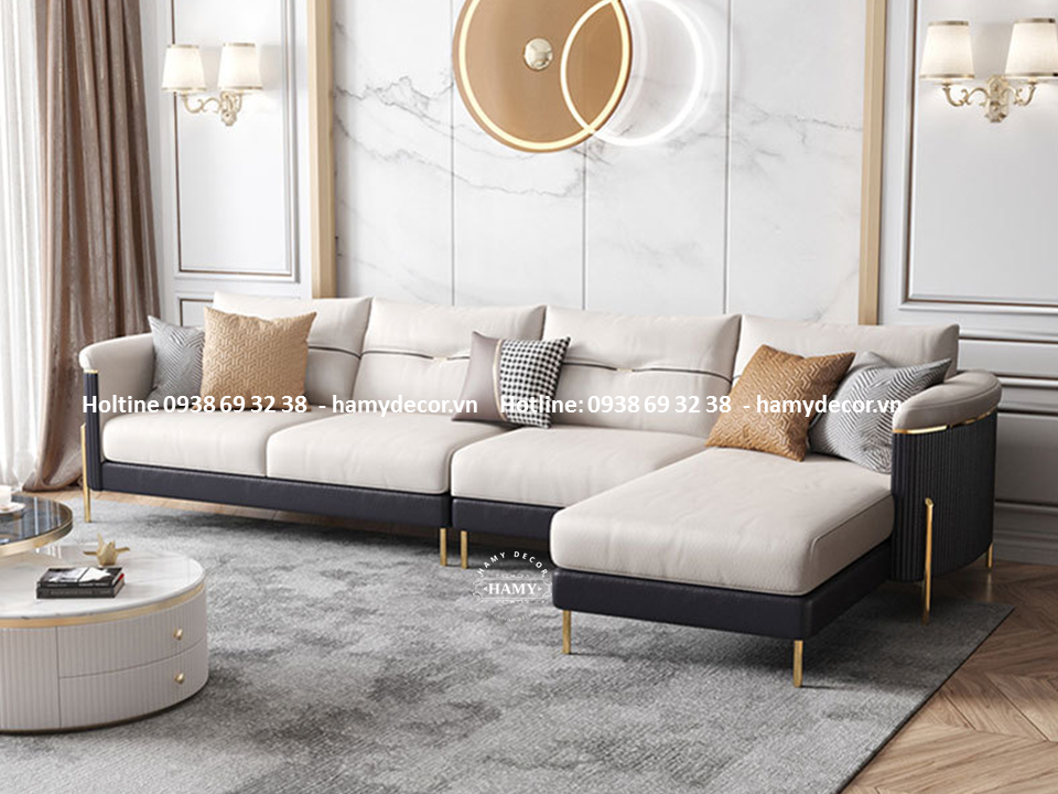 Ghế sofa góc L bọc da cao cấp - 207