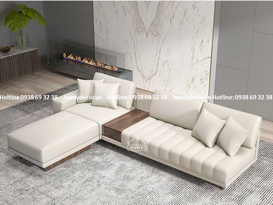 Ghế sofa bọc da dạng góc L - 201