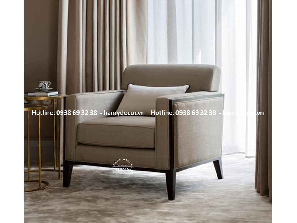 Ghế armchair chân gỗ tự nhiên - 116