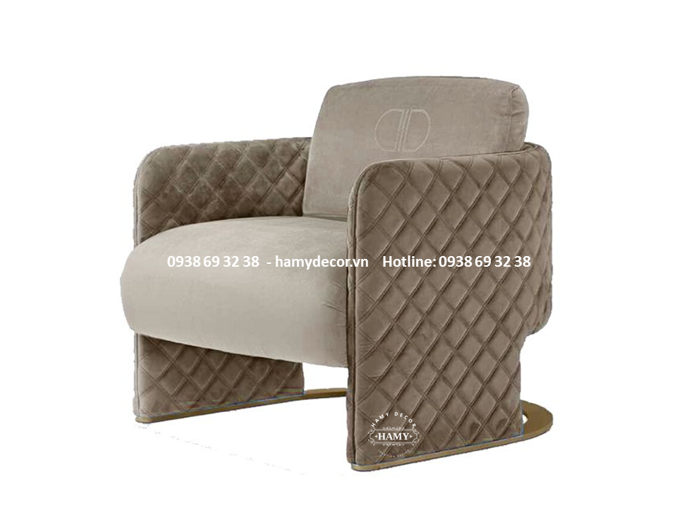 Ghế armchair chân inox mạ vàng hiện đại - 65