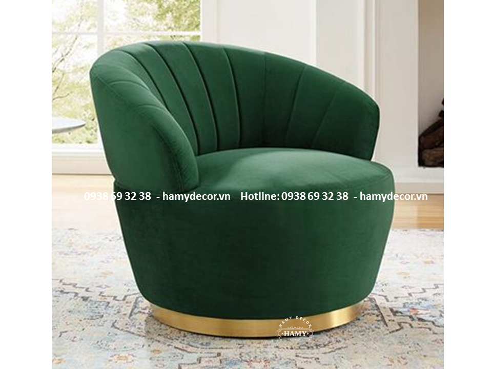 Ghế armchair chân inox mạ vàng hiện đại - 61