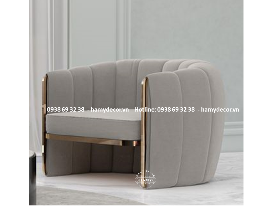 Ghế armchair  chân ghế inox mạ vàng PVD - 72