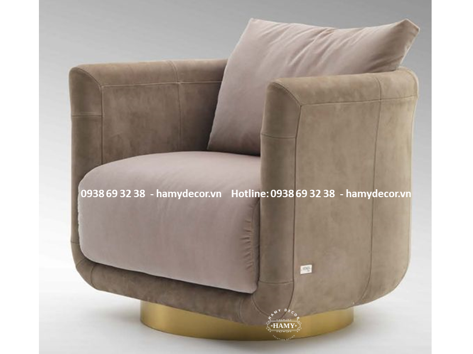 Ghế sofa đơn khung chân ghế inox mạ vàng - 42