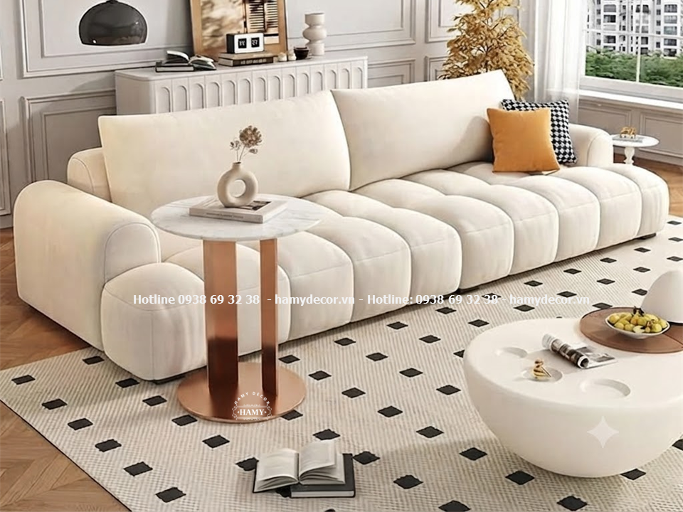 Chân bàn cạnh bên sofa  inox hồng bóng gương