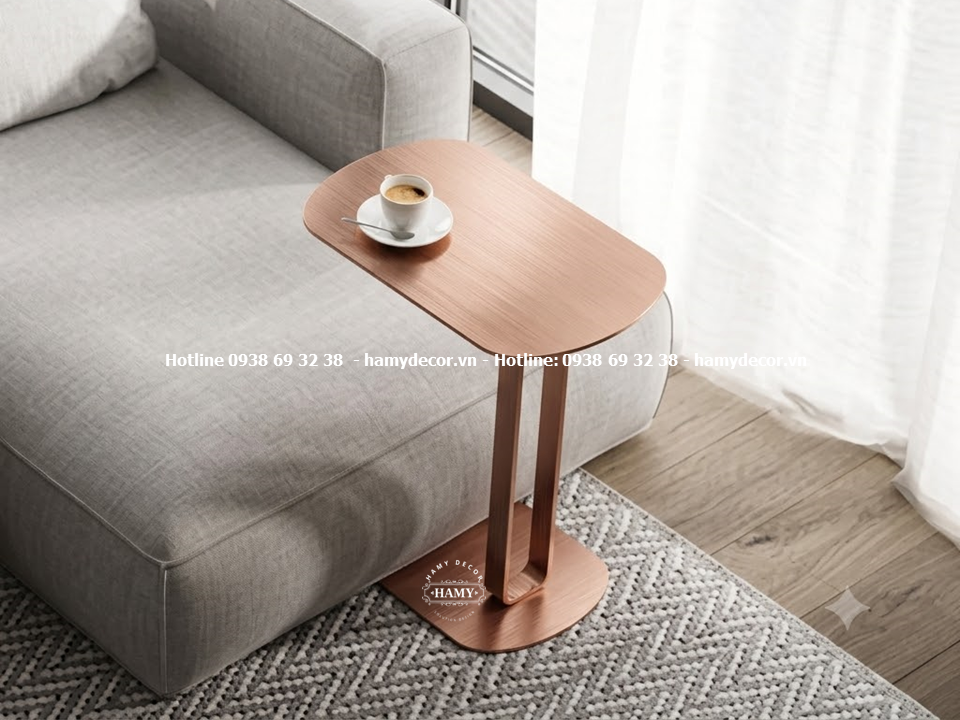 Tab sofa inox hồng thiết kế chữ C 