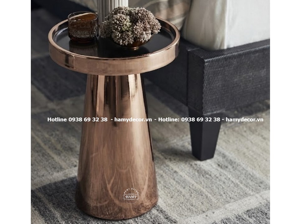 Tab sofa inox mạ vàng hồng bóng gương